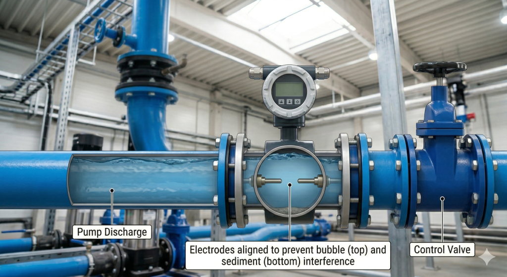 Installation of Electromagnetic Flowmeters in Horizontal Pipelines