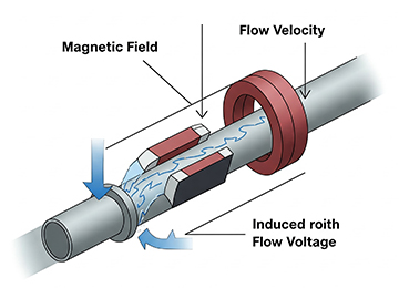 Principle of electromagnetic flowmeter