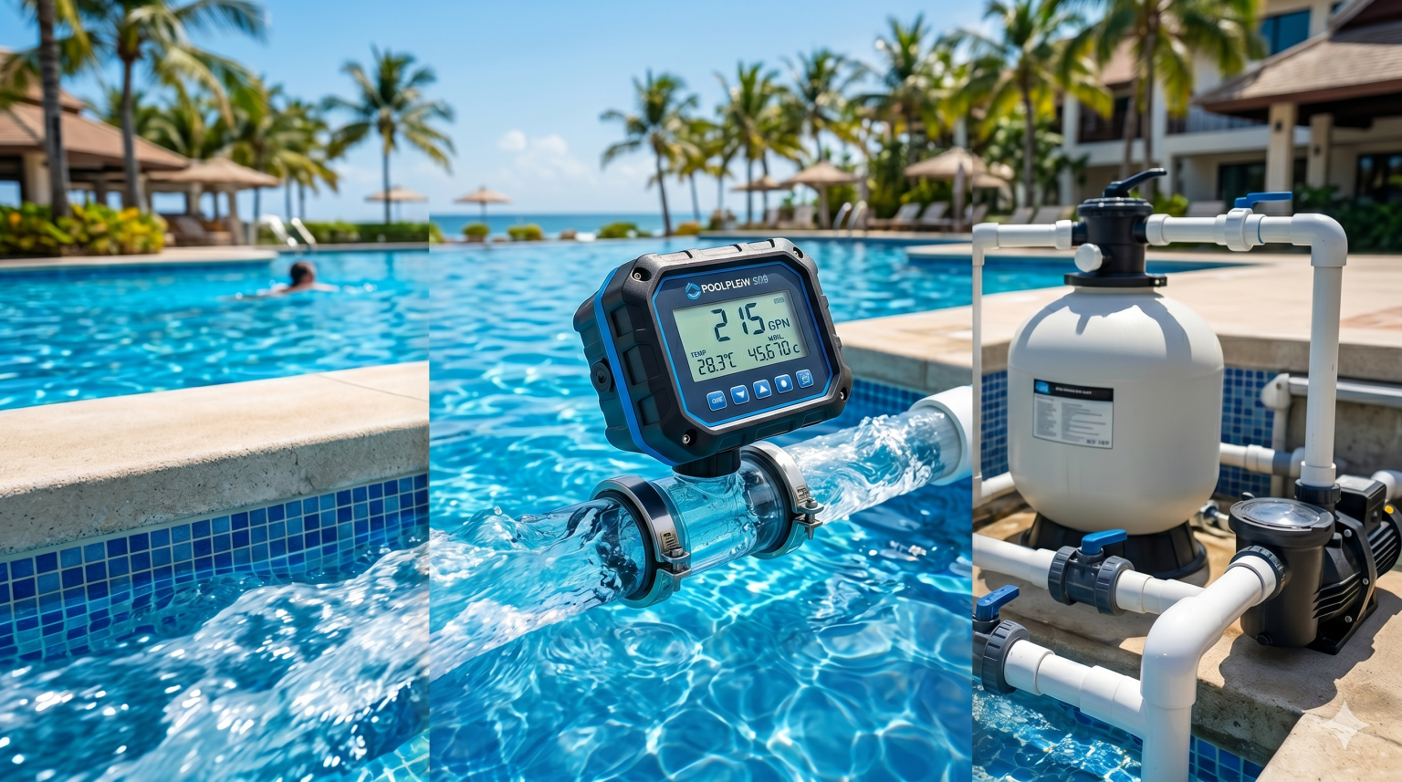 Flow Stream Pool Swimming Pool Flow Meter - Apure Flowmeter